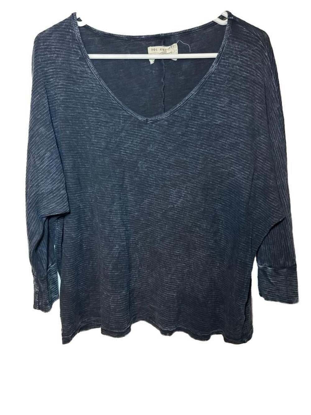 Sol Angeles Women's Navy Blue V-Neck Dolman Sleeve Tunic